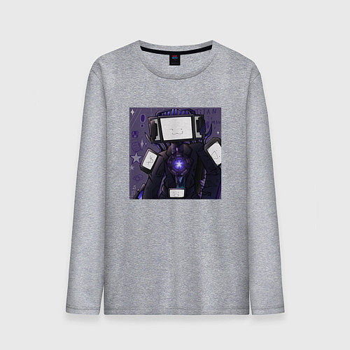 Мужской лонгслив Funny Titan TV Man / Меланж – фото 1