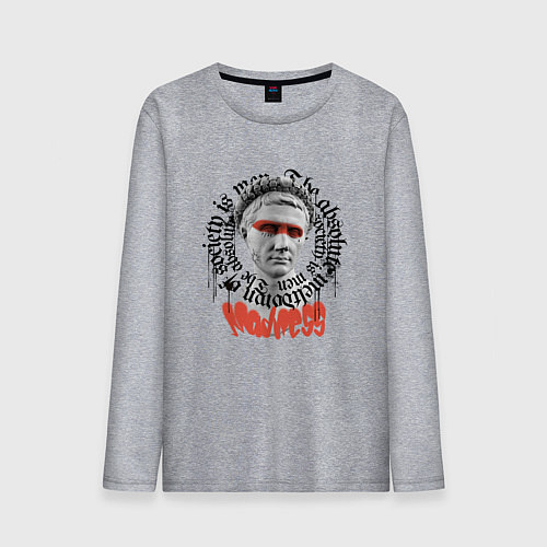 Мужской лонгслив Римский император Калигула с граффики / Меланж – фото 1