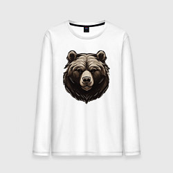 Лонгслив хлопковый мужской Хозяин тайги, цвет: белый