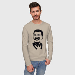Лонгслив хлопковый мужской Образ Сталина, цвет: миндальный — фото 2