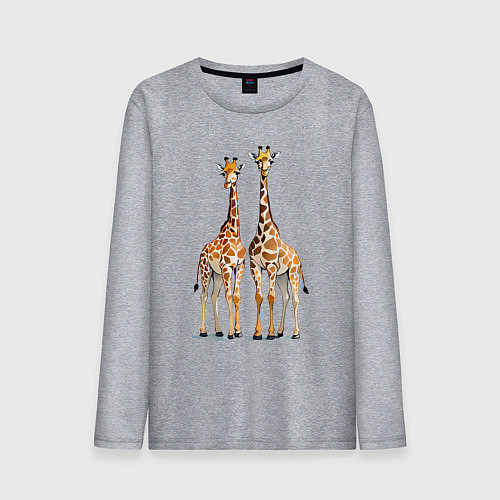 Мужской лонгслив Друзья-жирафы / Меланж – фото 1