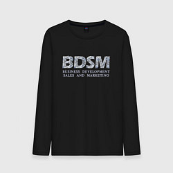 Лонгслив хлопковый мужской BDSM - business development sales and marketing, цвет: черный