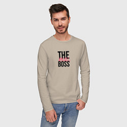 Лонгслив хлопковый мужской The real boss, цвет: миндальный — фото 2