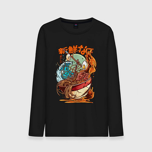 Мужской лонгслив Рамен японский суп / Черный – фото 1