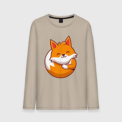 Лонгслив хлопковый мужской Orange fox, цвет: миндальный