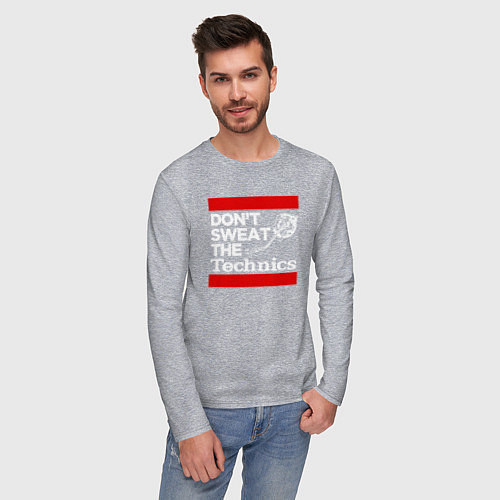 Мужской лонгслив Dont sweat the Technics / Меланж – фото 3
