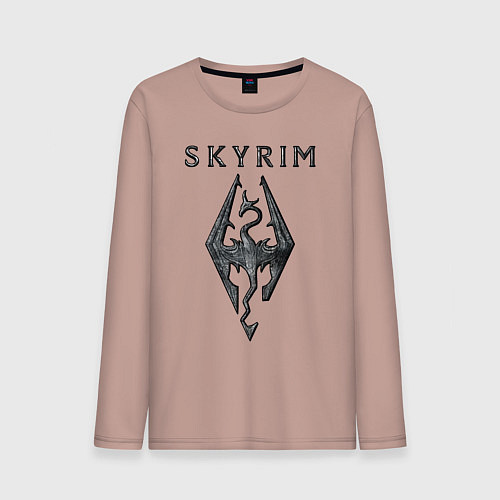 Мужской лонгслив Elder Scrolls - скайрим / Пыльно-розовый – фото 1