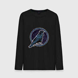 Лонгслив хлопковый мужской Ворон черный, цвет: черный