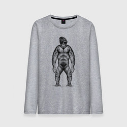 Лонгслив хлопковый мужской Шимпанзе модник, цвет: меланж