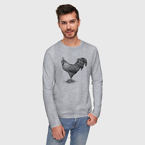 Мужской лонгслив Петух / Меланж – фото 3