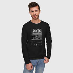 Лонгслив хлопковый мужской Back in black - AC DC, цвет: черный — фото 2