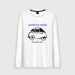 Лонгслив хлопковый мужской Depeche Mode - Behind the wheel, цвет: белый