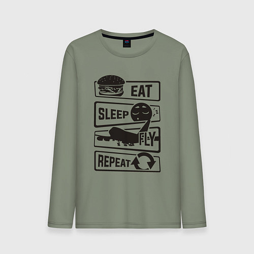 Мужской лонгслив Есть спать летать / Авокадо – фото 1