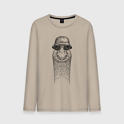 Лонгслив хлопковый мужской Утка в панаме, цвет: миндальный