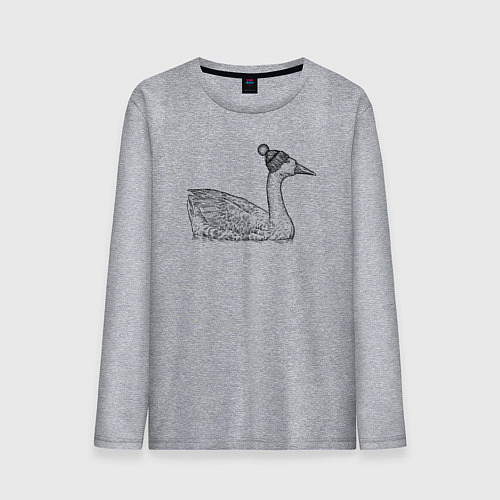 Мужской лонгслив Утка в шапке / Меланж – фото 1