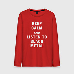 Мужской лонгслив Надпись Keep calm and listen to black metal