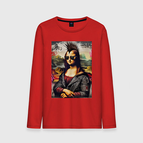Мужской лонгслив Mona Lisa - punk / Красный – фото 1