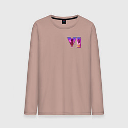 Лонгслив хлопковый мужской GTA VI - logo, цвет: пыльно-розовый