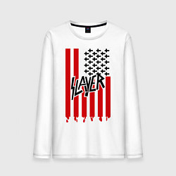 Лонгслив хлопковый мужской Slayer Flag, цвет: белый