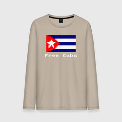 Лонгслив хлопковый мужской Free Cuba, цвет: миндальный