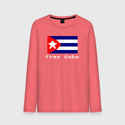Лонгслив хлопковый мужской Free Cuba, цвет: коралловый