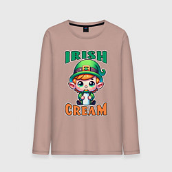 Лонгслив хлопковый мужской Irish Cream, цвет: пыльно-розовый