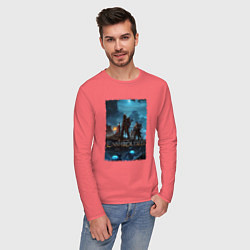 Лонгслив хлопковый мужской Герои из Enshrouded, цвет: коралловый — фото 2