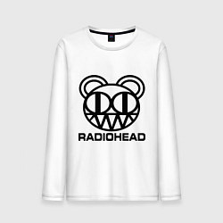 Лонгслив хлопковый мужской Radiohead logo bear, цвет: белый