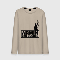 Лонгслив хлопковый мужской Armin van buuren, цвет: миндальный