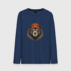 Мужской лонгслив Русский медведь в шапке с гербом