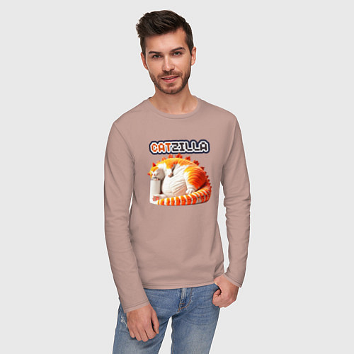 Мужской лонгслив Catzilla / Пыльно-розовый – фото 3