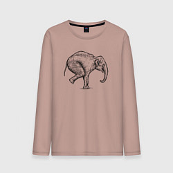 Лонгслив хлопковый мужской Слон акробат, цвет: пыльно-розовый