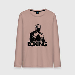 Лонгслив хлопковый мужской Boxing art, цвет: пыльно-розовый