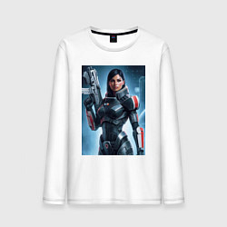 Лонгслив хлопковый мужской Mass Effect -N7 armor, цвет: белый