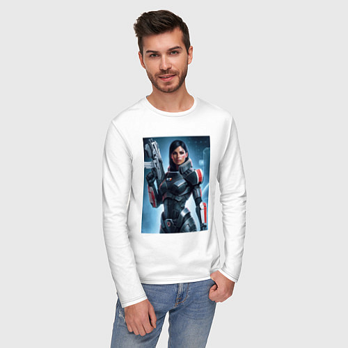 Мужской лонгслив Mass Effect -N7 armor / Белый – фото 3