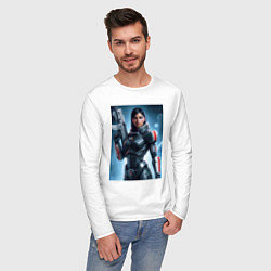 Лонгслив хлопковый мужской Mass Effect -N7 armor, цвет: белый — фото 2