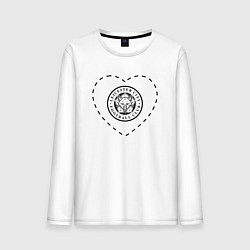 Лонгслив хлопковый мужской Лого Leicester City в сердечке, цвет: белый
