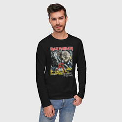 Лонгслив хлопковый мужской Iron Maiden The Number Of The Beast 666, цвет: черный — фото 2