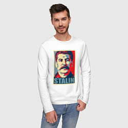 Лонгслив хлопковый мужской Face Stalin, цвет: белый — фото 2