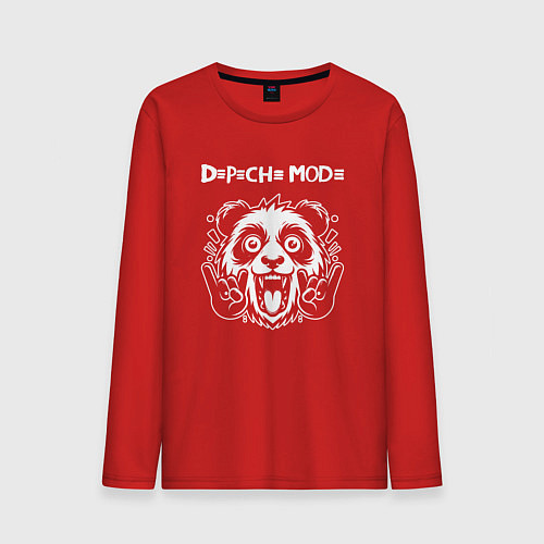 Мужской лонгслив Depeche Mode rock panda / Красный – фото 1