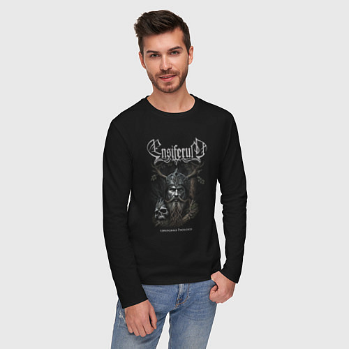 Мужской лонгслив Ensiferum Unsung Heroes White Logo / Черный – фото 3