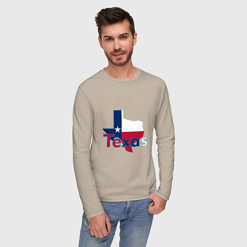 Мужской лонгслив Texas / Миндальный – фото 3