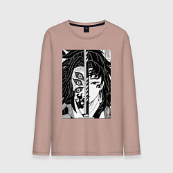 Лонгслив хлопковый мужской Клинок рассекающий демонов Ериичи Цугикуни Кокушиб, цвет: пыльно-розовый