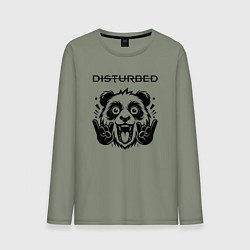Лонгслив хлопковый мужской Disturbed - rock panda, цвет: авокадо