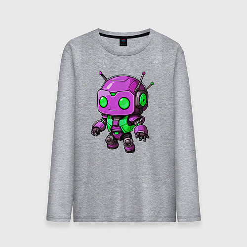 Мужской лонгслив Фиолетовый робот инопланетянин / Меланж – фото 1