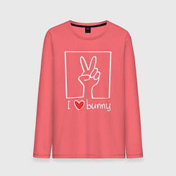 Мужской лонгслив I love bunny