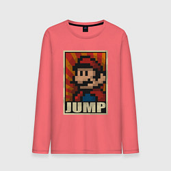 Лонгслив хлопковый мужской Jump Mario, цвет: коралловый