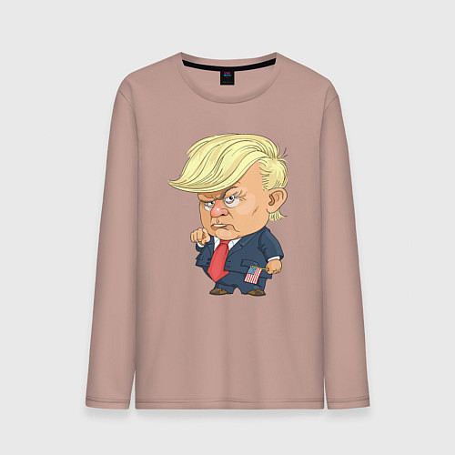 Мужской лонгслив Мистер Трамп / Пыльно-розовый – фото 1