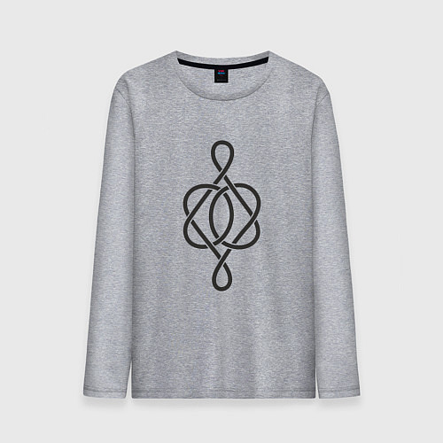 Мужской лонгслив Кельтский черный узор / Меланж – фото 1