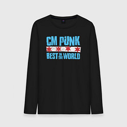 Лонгслив хлопковый мужской Cm Punk - Best in the World, цвет: черный